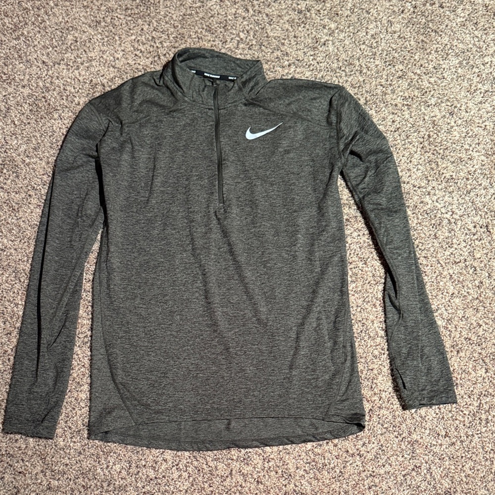 Nike Heather Gray Quarter-Zip Pullover